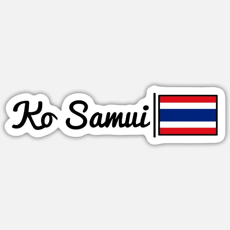 Ko Samui - Thailand - Sticker Größe S (10 x 10 cm) - Mattweiß