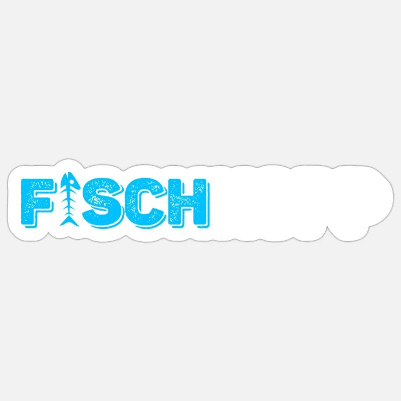 Fischkopp - Sticker Größe S (10 x 10 cm) - Mattweiß