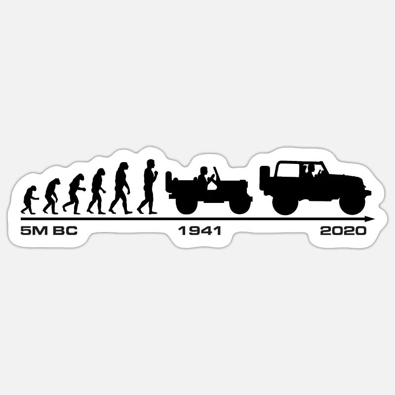 Jeep Evolution update 2020 - Sticker Größe S (10 x 10 cm) - Mattweiß