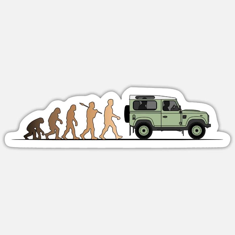 Defender Evolution 90 Farbe - Sticker Größe S (10 x 10 cm) - Mattweiß