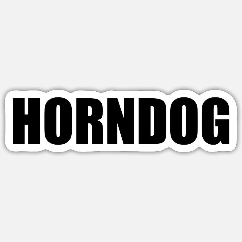 Design "HORNDOG" - Sticker Größe S (10 x 10 cm) - Mattweiß
