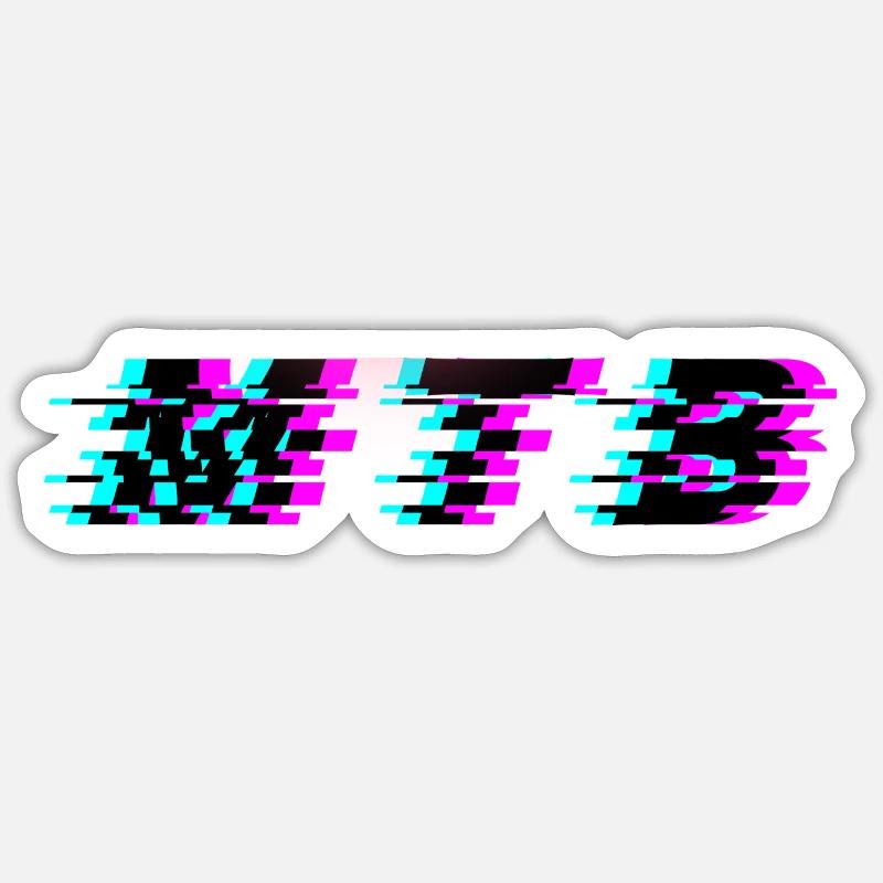 MTB Glitch - Sticker Größe S (10 x 10 cm) - Mattweiß