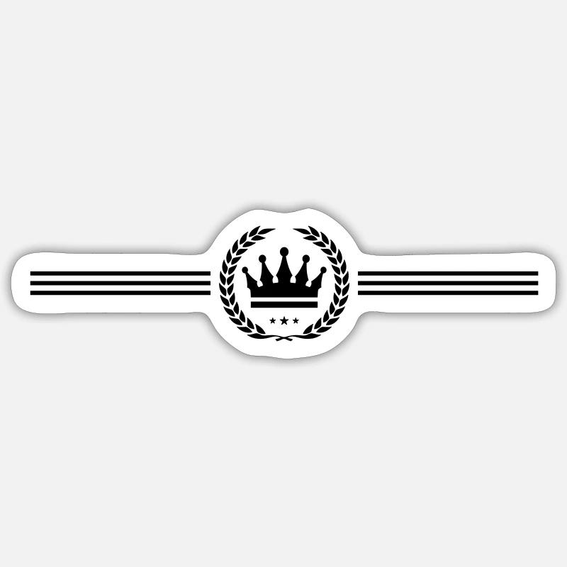 krone kranz linie royal - Sticker Größe S (10 x 10 cm) - Mattweiß
