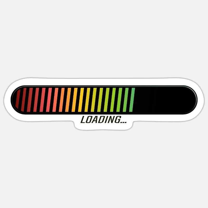 barre chargement loading progression dessin l - Sticker taille S (10 x 10 cm) - blanc mat