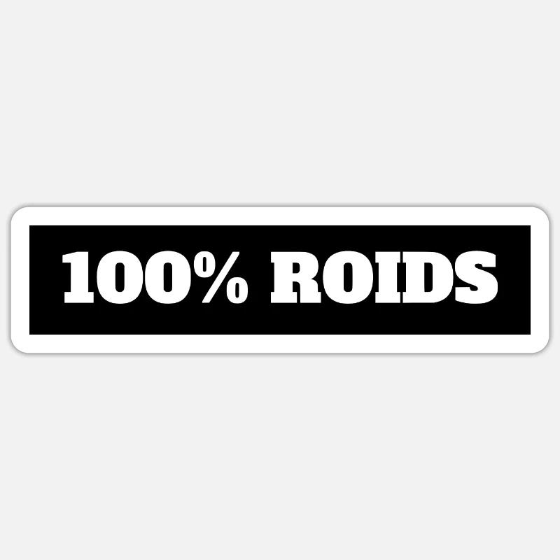 roids 100 % - Sticker taille S (10 x 10 cm) - blanc mat
