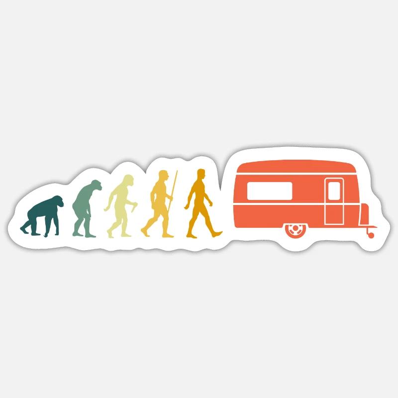 Wohnwagen Evolution Camper Camping Retro Sticker Größe S (10 x 10 cm)