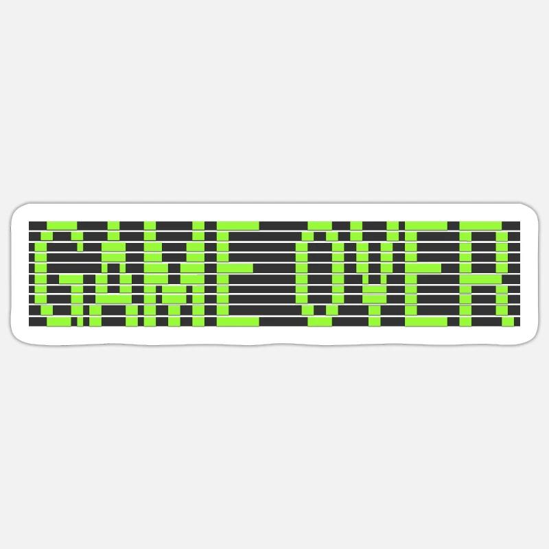 Retro GAME OVER - Sticker Größe S (10 x 10 cm) - Mattweiß