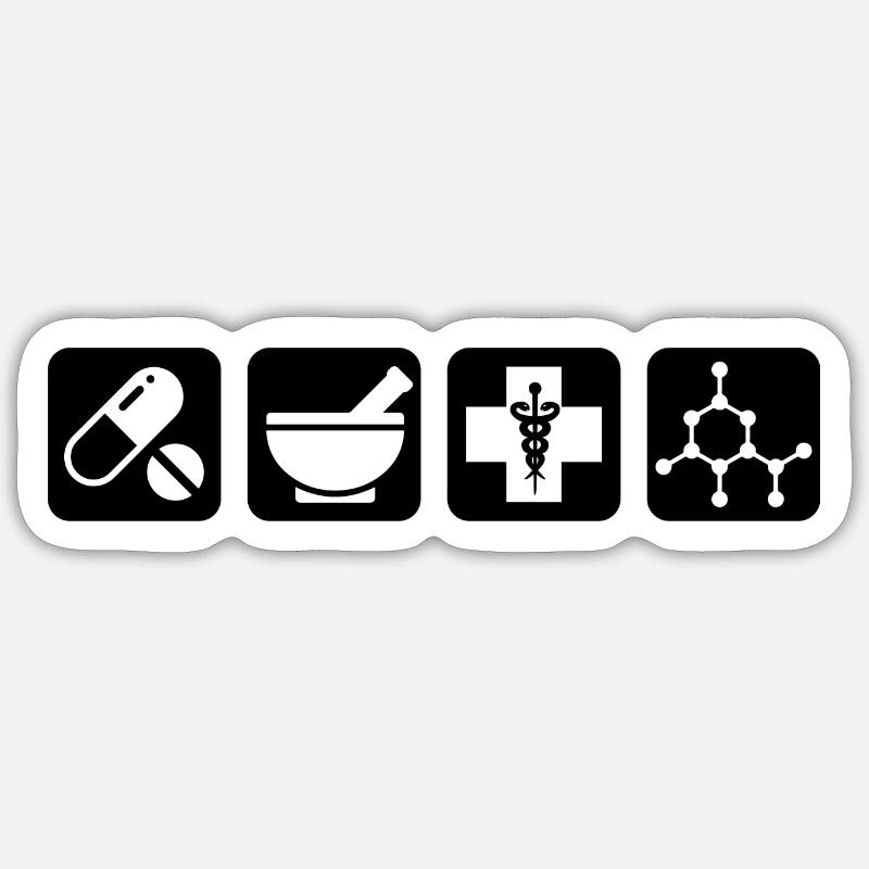 Pharmacy Gift Pharmacist - Sticker size S (10 x 10 cm) - white matte