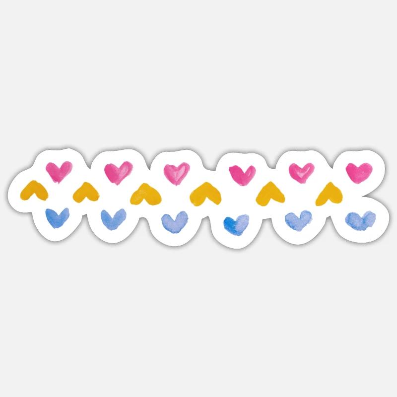 Herzen - Sticker Größe S (10 x 10 cm) - Mattweiß