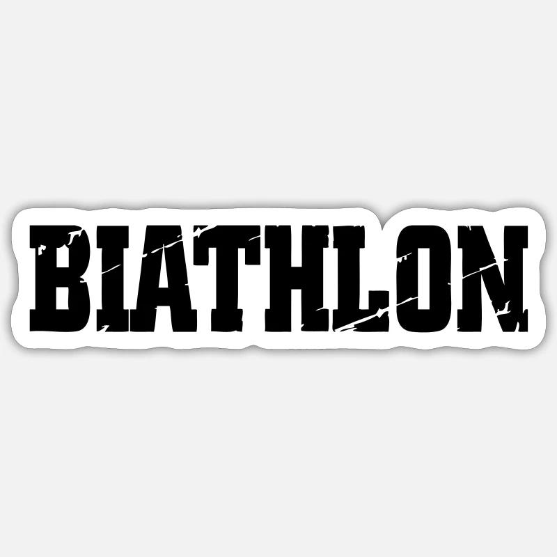 Biathlon - Sticker taille S (10 x 10 cm) - blanc mat