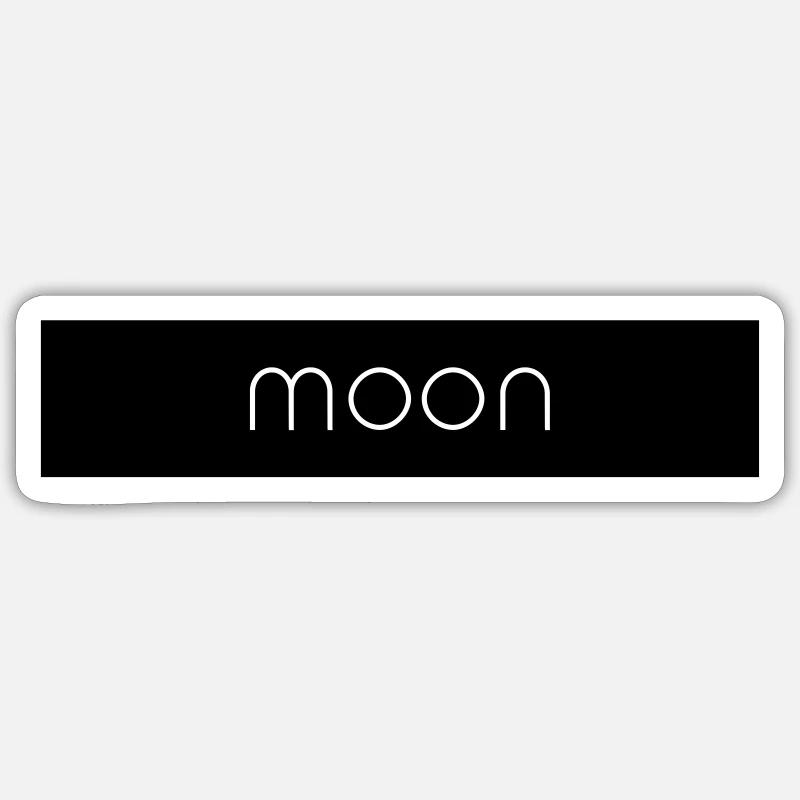 moon schwarz - Sticker Größe S (10 x 10 cm) - Mattweiß