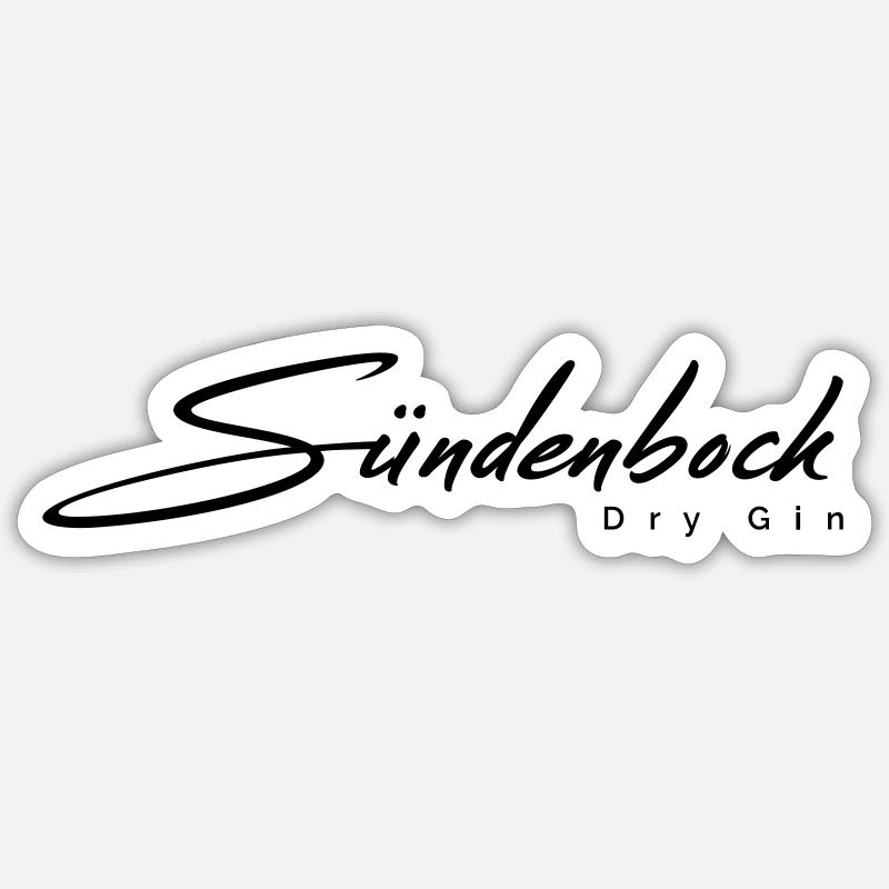 Sündenbock Dry Gin Logo SCHWARZ Sticker Größe S (10 x 10 cm)
