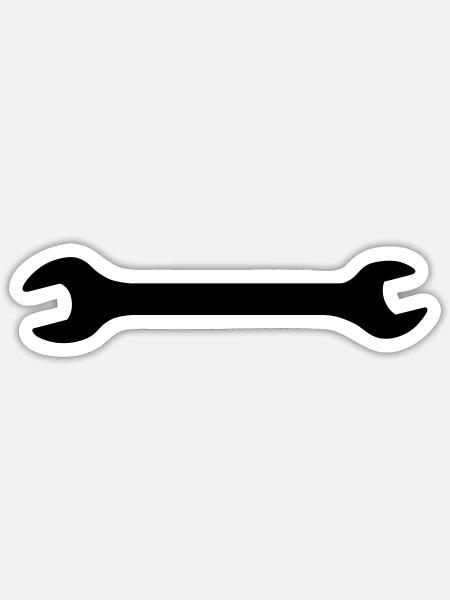 Schraubenschlüssel - Sticker Größe S (10 x 10 cm) - Mattweiß