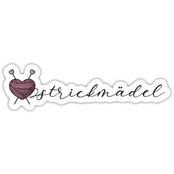 Stricken Frau Mädchen Strickmädel Geschenkidee - Sticker Größe S (10 x 10 cm) - Mattweiß - Vorne