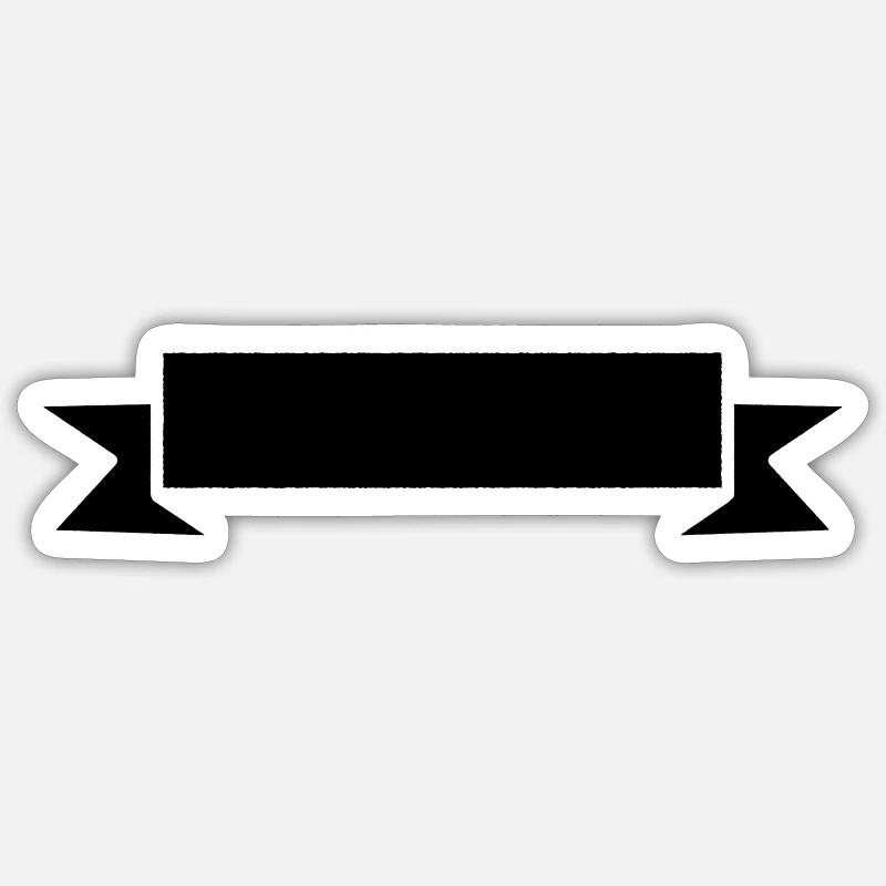 Bannière ruban blanc - Sticker taille S (10 x 10 cm) - blanc mat