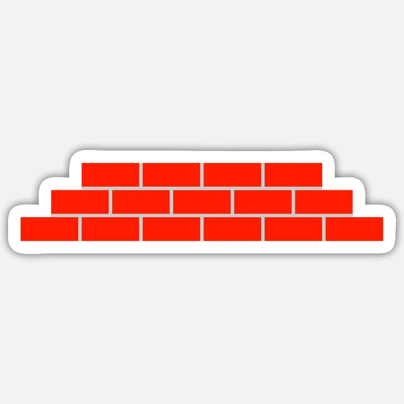 wall bricks red cement Sticker size S (10 x 10 cm)