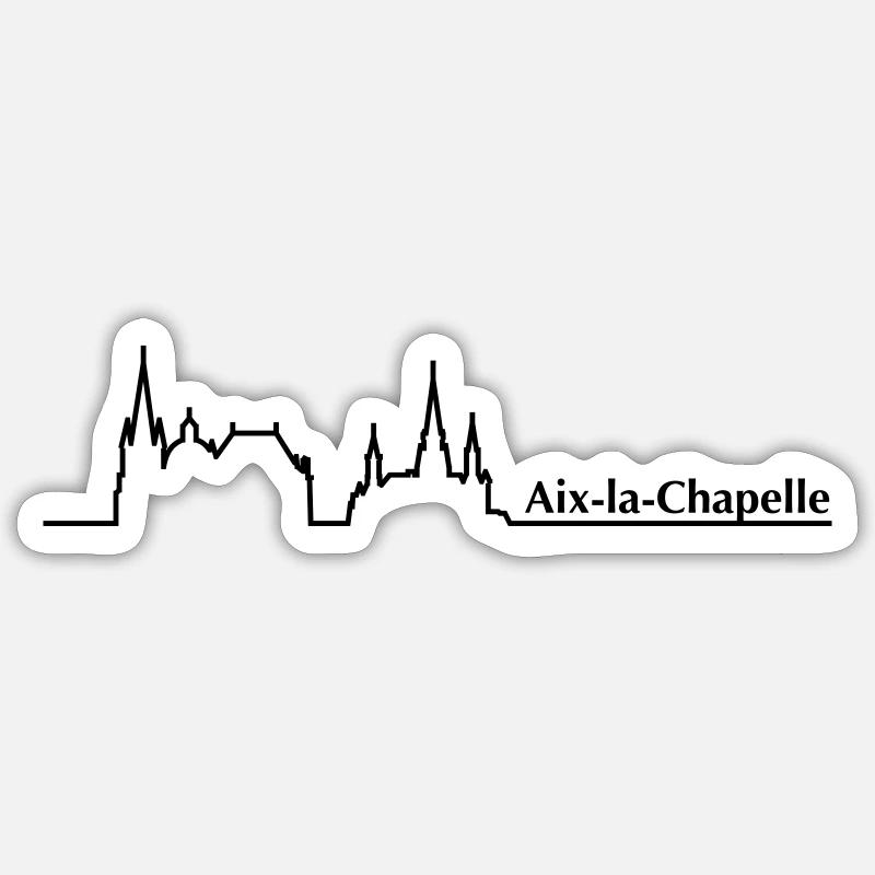 Aachen Skyline - Sticker Größe S (10 x 10 cm) - Mattweiß