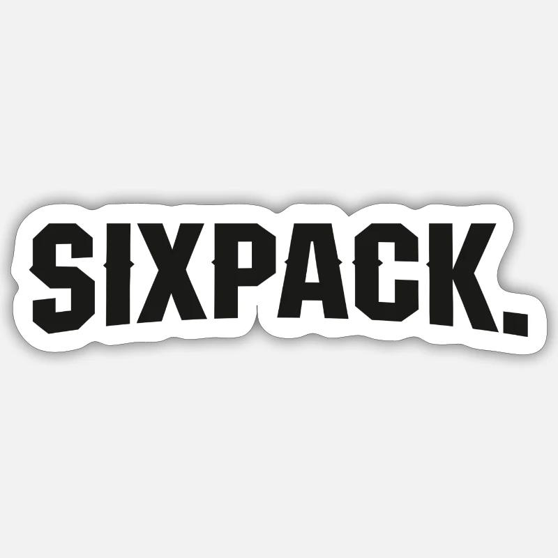 sixpack. Sticker Größe S (10 x 10 cm)