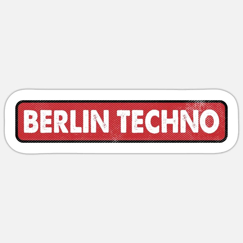 Berlin Techno I Love Techno Music Sticker size S (10 x 10 cm)