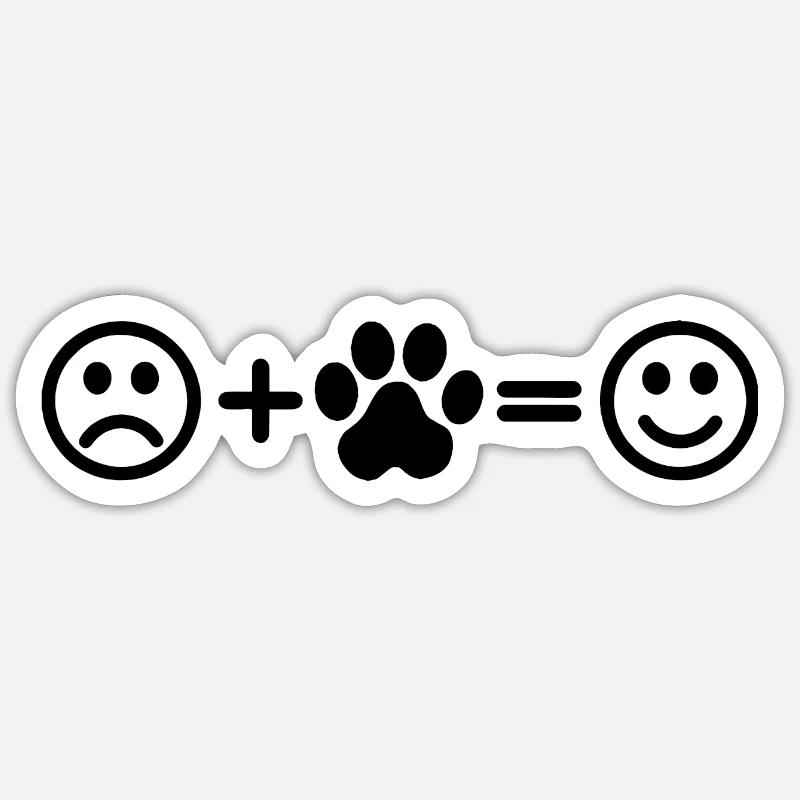 Hunde Pfote Smiley - Sticker Größe S (10 x 10 cm) - Mattweiß