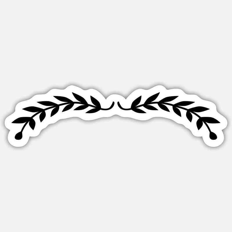 Bay leaves 2 branches - Sticker size S (10 x 10 cm) - white matte