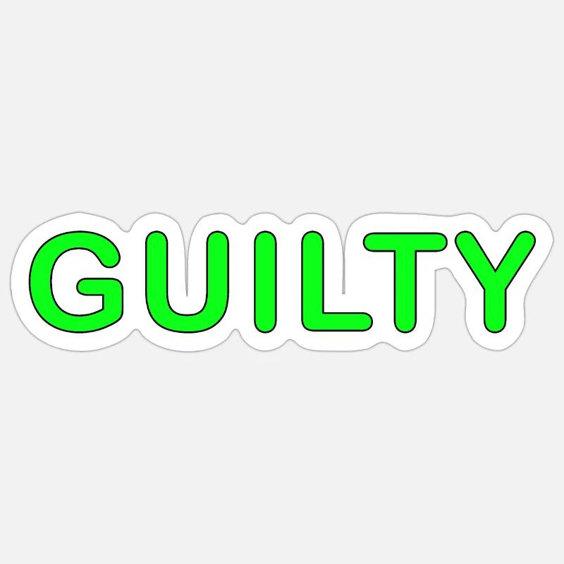 Guilty - Sticker Größe S (10 x 10 cm) - Mattweiß