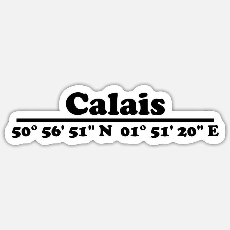 Coordonnées de Calais Sticker taille S (10 x 10 cm)