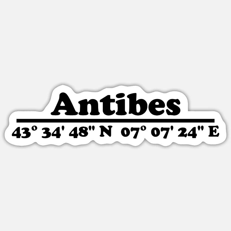 Antibes Coordinates Sticker size S (10 x 10 cm)