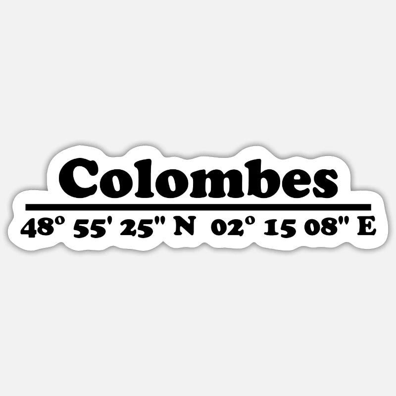 Coordonnées de Colombes - Sticker taille S (10 x 10 cm) - blanc mat