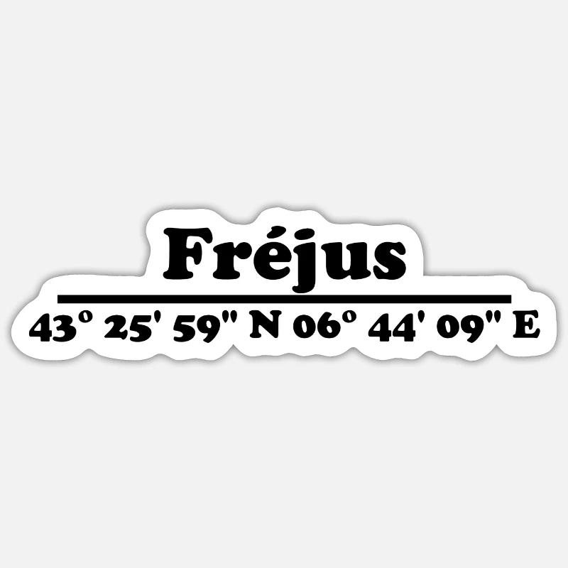 Fréjus Coordinates - Sticker size S (10 x 10 cm) - white matte