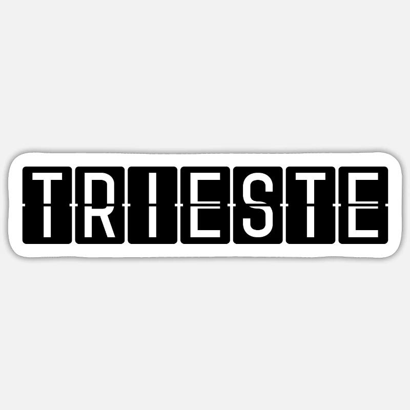 Trieste Flughafentafel - Sticker Größe S (10 x 10 cm) - Mattweiß