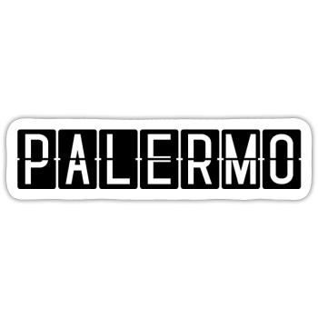 Palermo Flughafentafel - Sticker Größe S (10 x 10 cm) - Mattweiß - Vorne