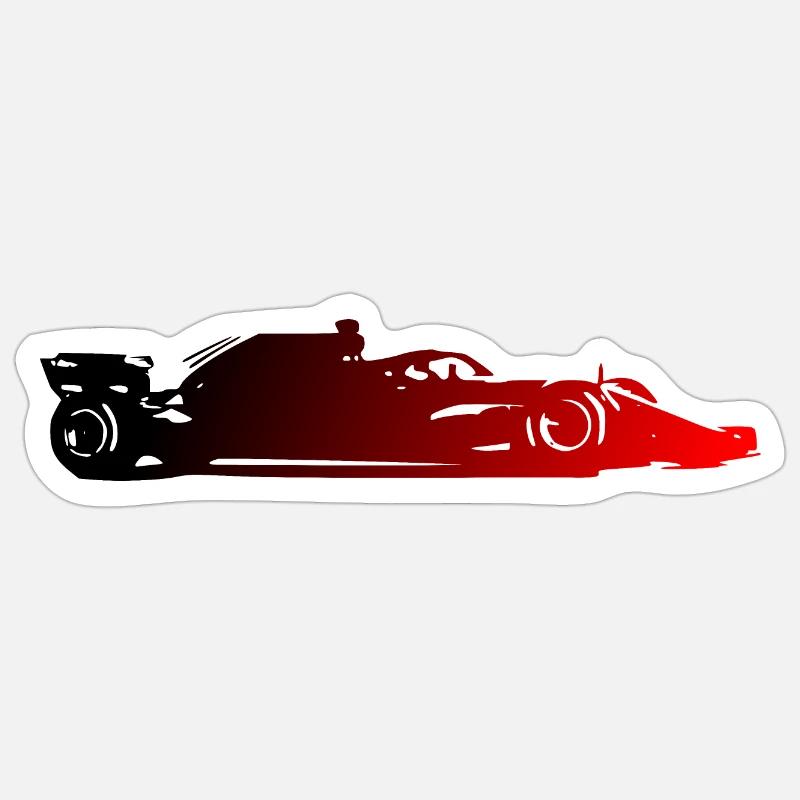 Voiture de course - Sticker taille S (10 x 10 cm) - blanc mat
