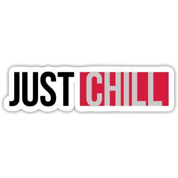 Just Chill Text Logo - Sticker Größe S (10 x 10 cm) - Mattweiß - Vorne
