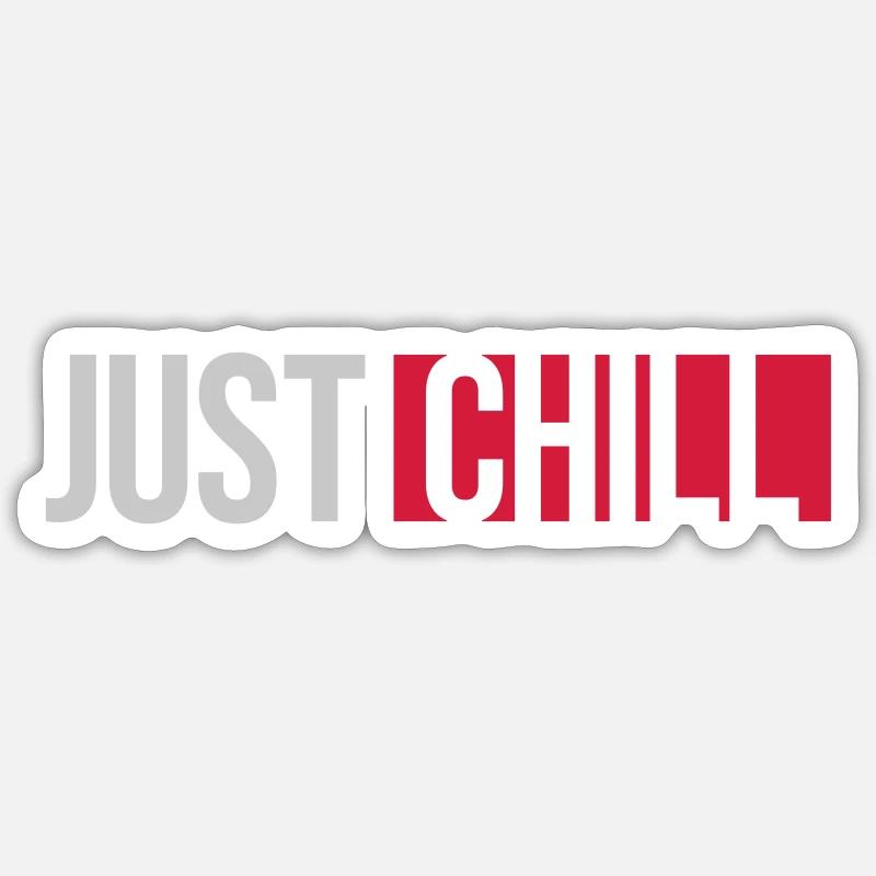 Just Chill Text Logo - Sticker size S (10 x 10 cm) - white matte