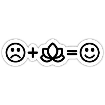 Yoga Smiley Lotus Yoga - Sticker Größe S (10 x 10 cm) - Mattweiß - Vorne