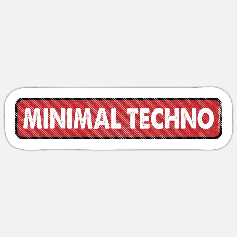 Minimaler Techno - Sticker Größe S (10 x 10 cm) - Mattweiß