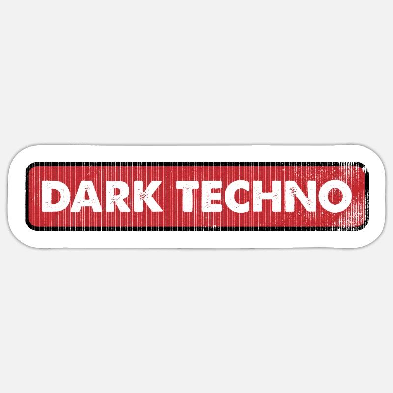 Dark Techno - Sticker size S (10 x 10 cm) - white matte