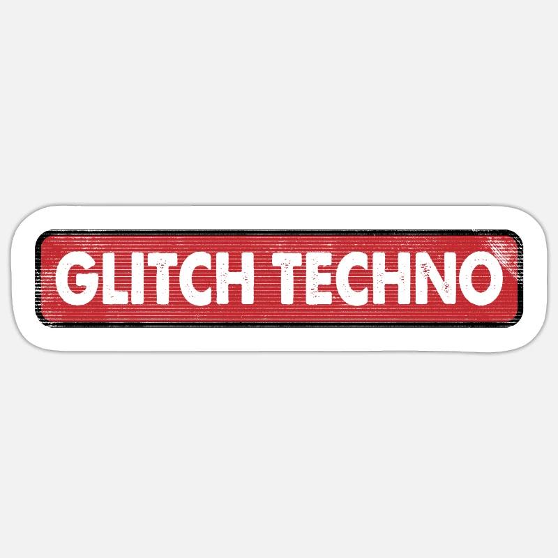 Glitch Techno Sticker Größe S (10 x 10 cm)