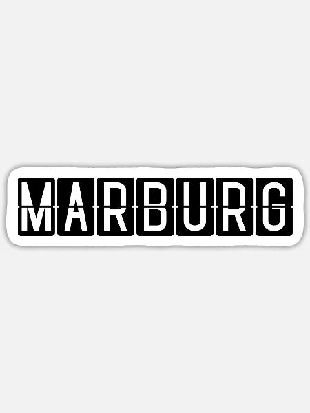 Marburg Flughafentafel - Sticker Größe S (10 x 10 cm) - Mattweiß