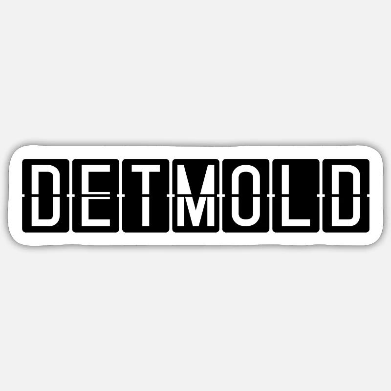 Detmold Flughafentafel - Sticker Größe S (10 x 10 cm) - Mattweiß