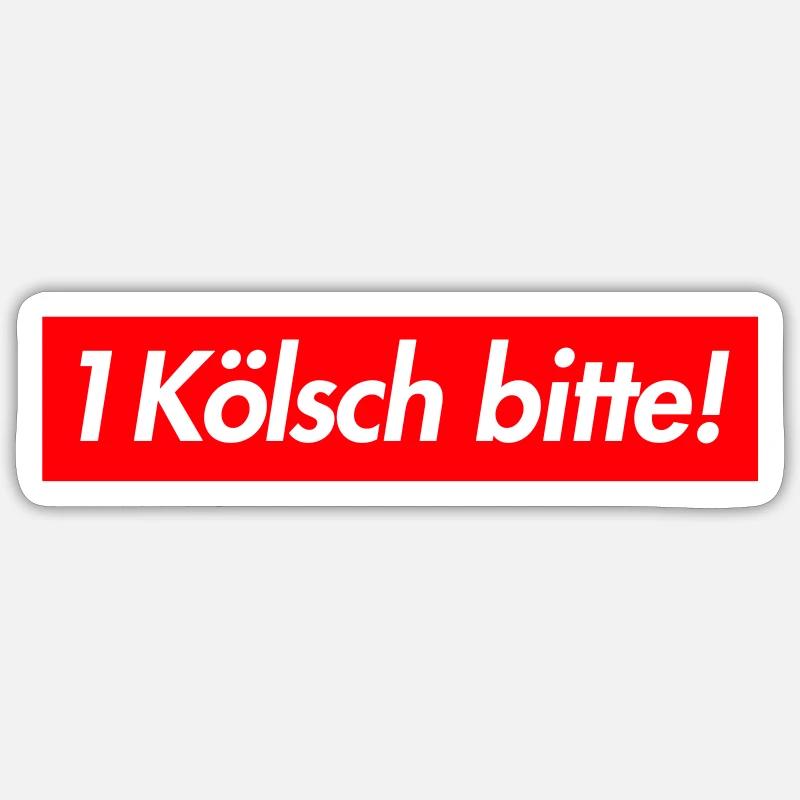 1 KÖLSCH BITTE - Sticker Größe S (10 x 10 cm) - Mattweiß