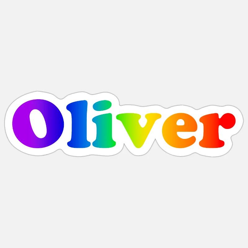 Oliver - Sticker Größe S (10 x 10 cm) - Mattweiß