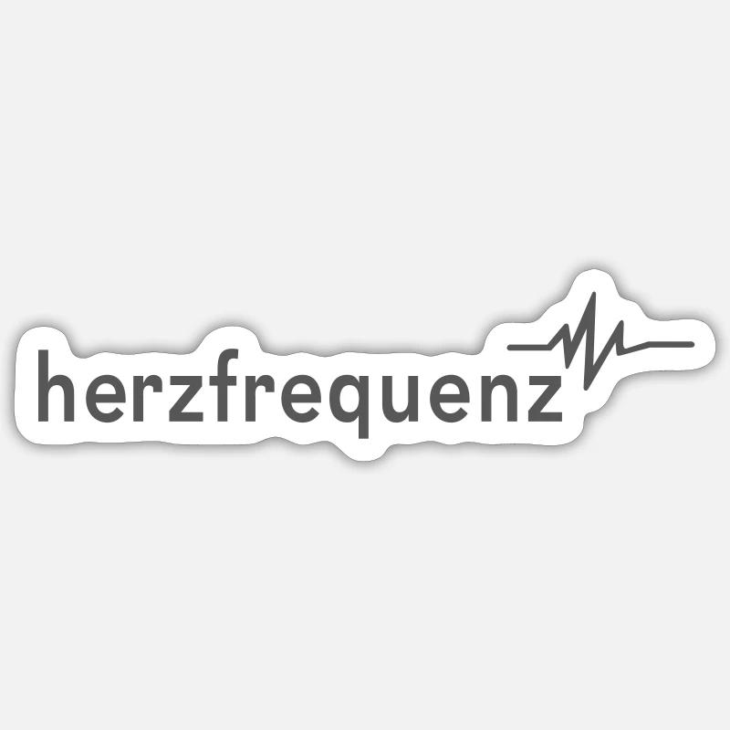 herzfrequenz - Sticker Größe S (10 x 10 cm) - Mattweiß