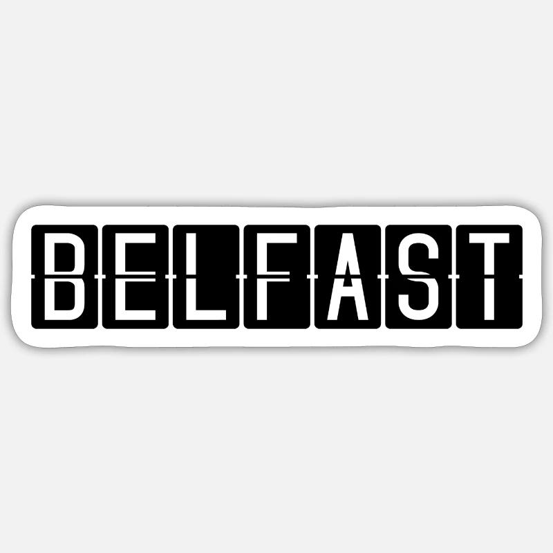 Panneau de l’aéroport de Belfast Sticker taille S (10 x 10 cm)