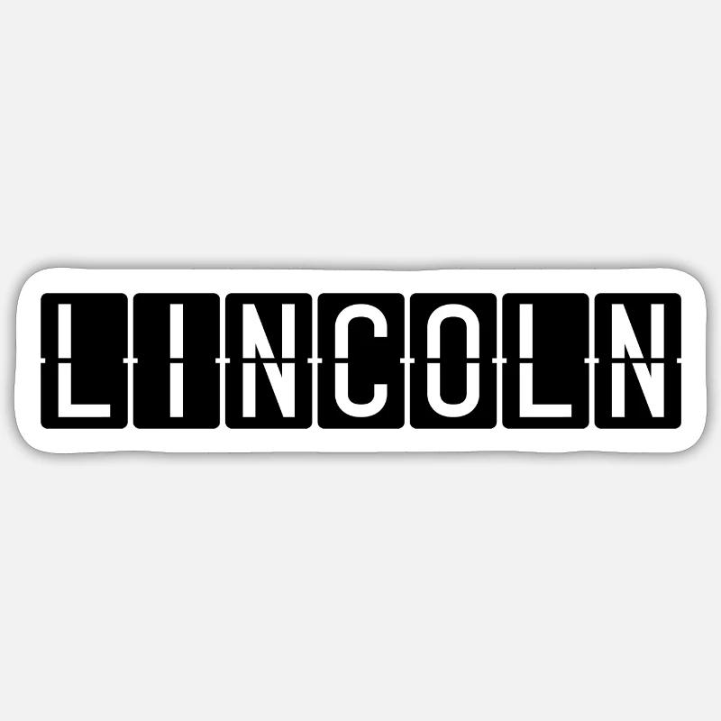 Lincoln Flughafentafel - Sticker Größe S (10 x 10 cm) - Mattweiß