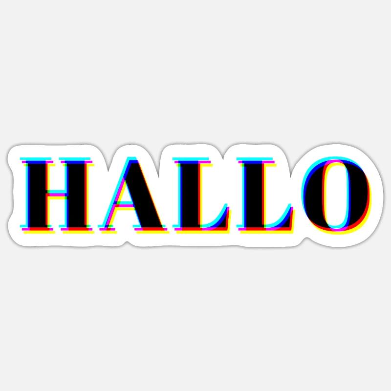 HELLO NEON - Sticker size S (10 x 10 cm) - white matte