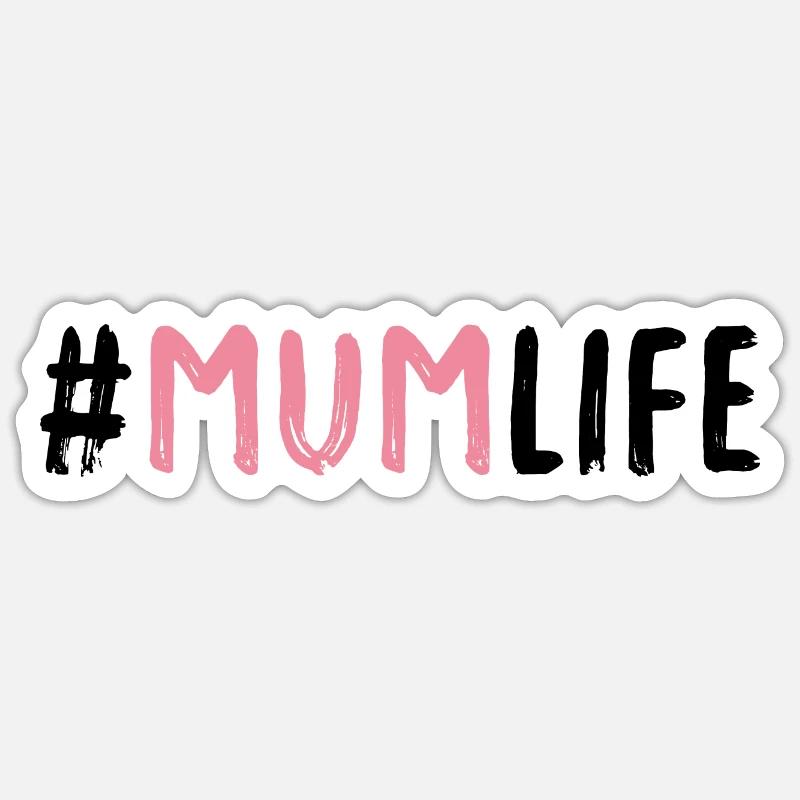 #Mutter Leben - Sticker Größe S (10 x 10 cm) - Mattweiß