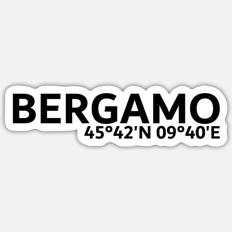 Coordonnées de Bergame - Sticker taille S (10 x 10 cm) - blanc mat