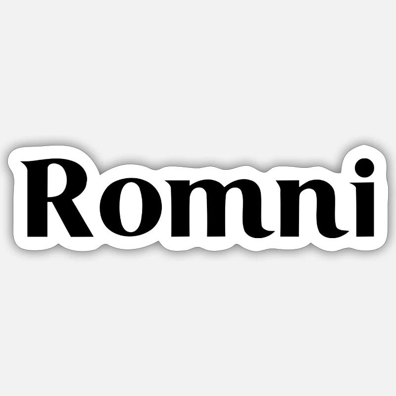 Romni - Schwarze Schrift - Sticker Größe S (10 x 10 cm) - Mattweiß